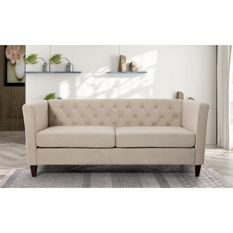 Lisette 73.3 Velvet Square Arm Sofa