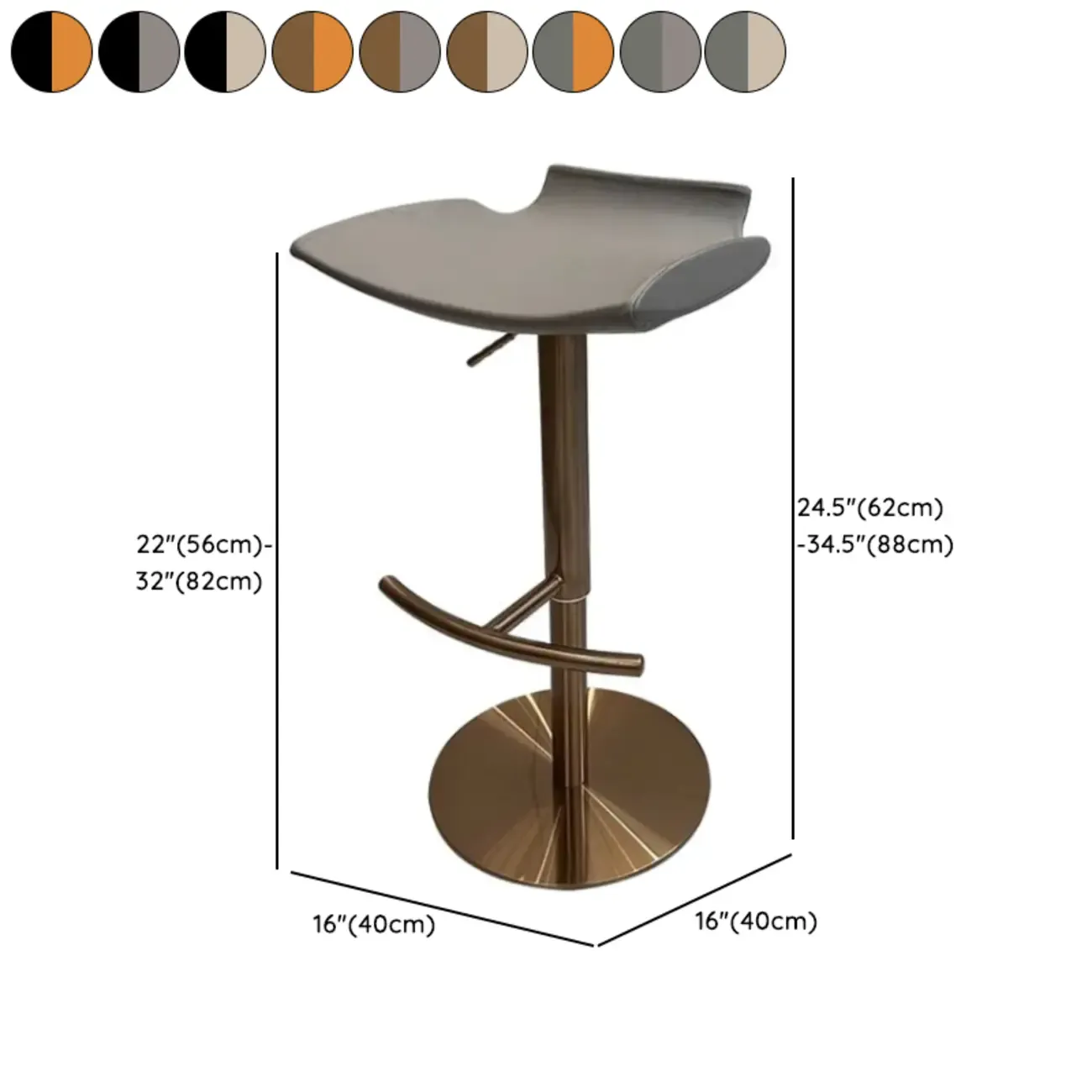 Modern Adjustable Faux Leather Swivel Bar Stools