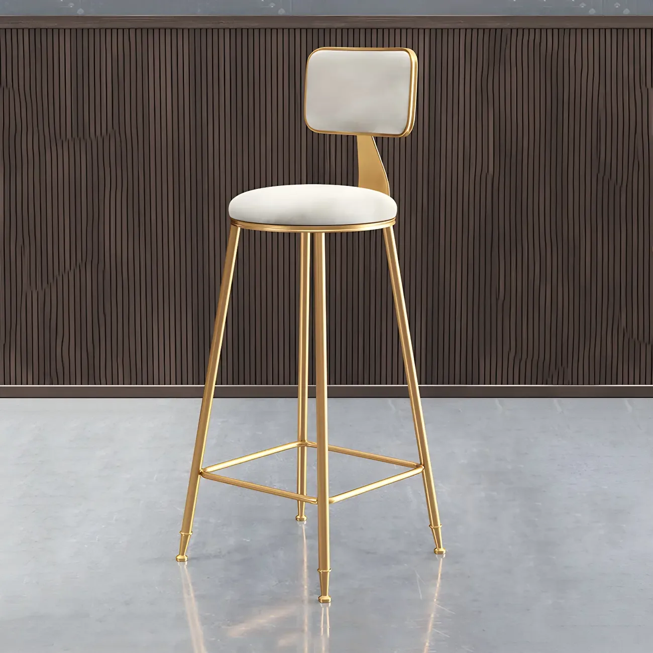 Round Velvet Upholstered Counter Bar Stools