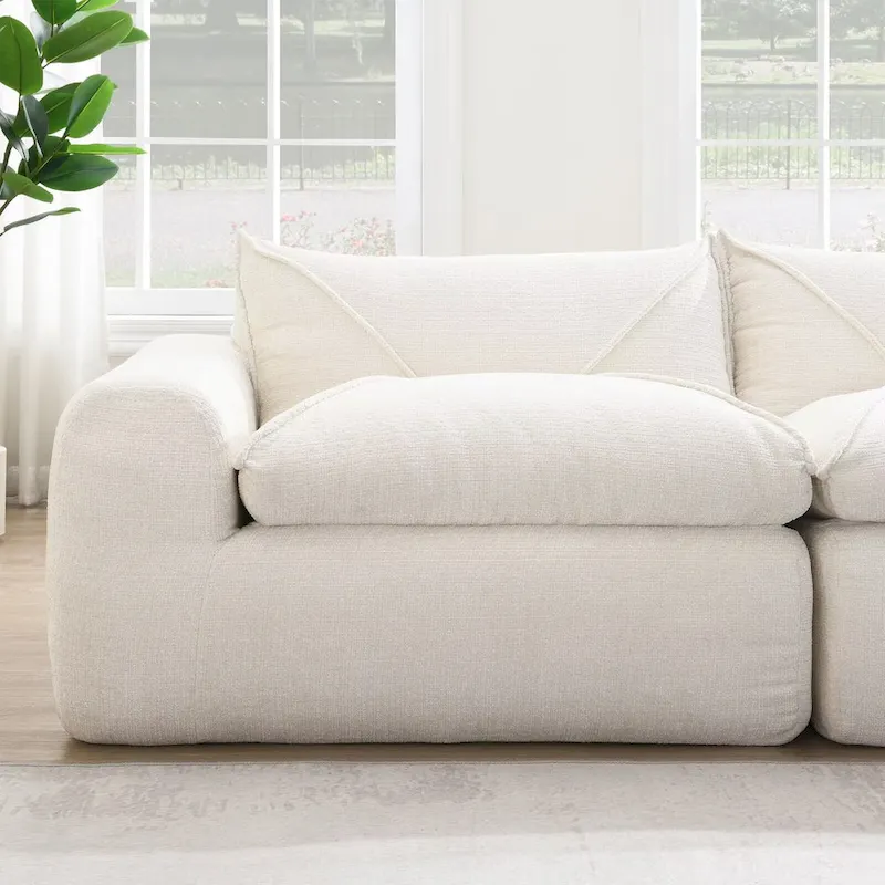 116  Fully Compressed Sofa with High Density Foam,Particle Chenille