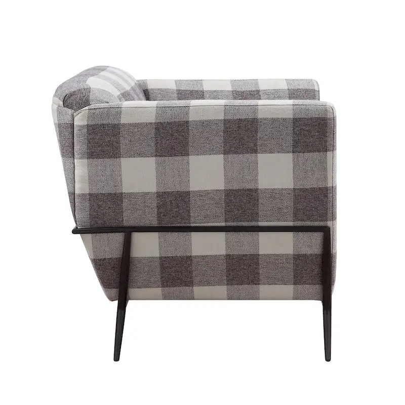 Duval Black Flared Armrest Accent Chair