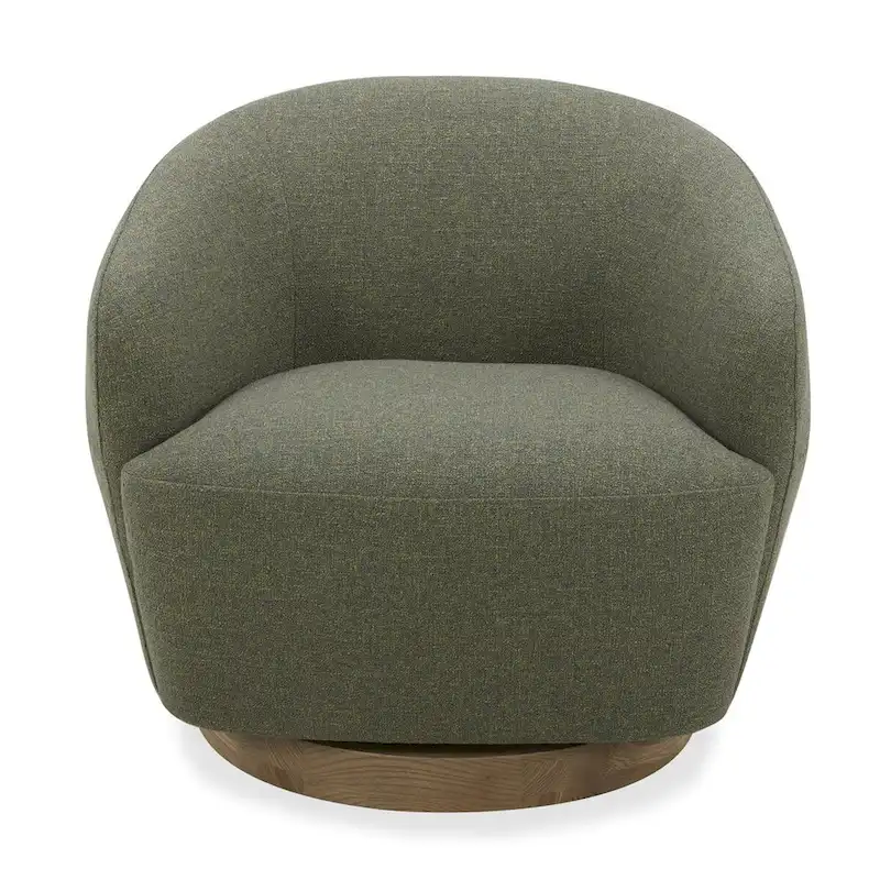 Divani Casa Agatha Modern Hemp Fabric Swivel Accent Chair