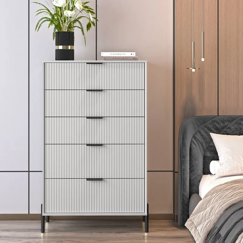 Modern 30  5-Drawer Chest with Metal Handles