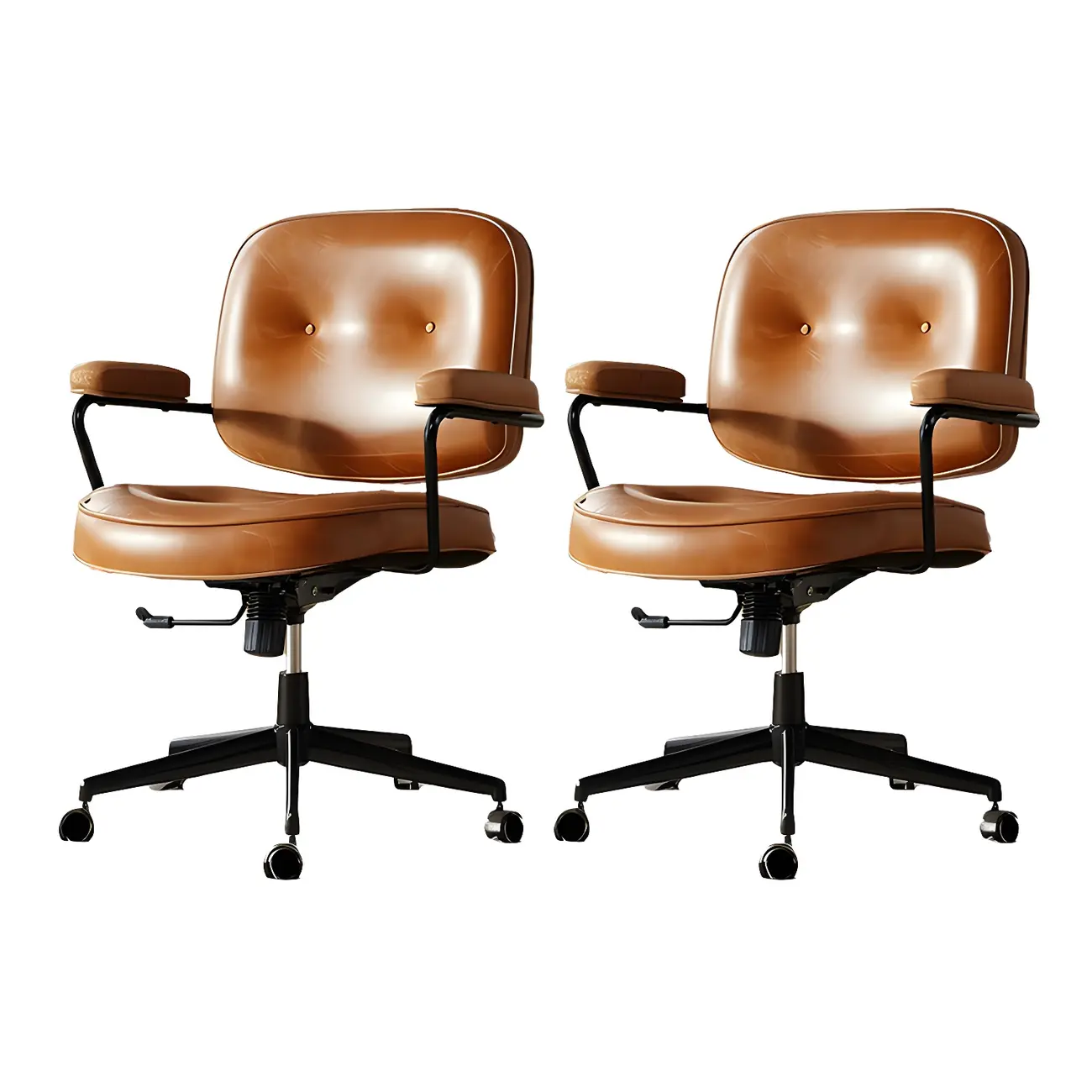 Industrial Leather Upholstered Height Adjustable Swivel Office Chair