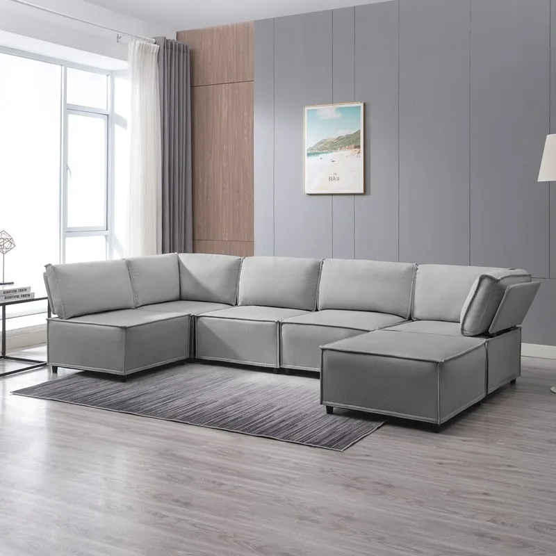 Mixoy Convertible Modular Sleeper Couch with Ottoman