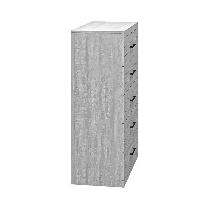 Galano Hamsper 5 Drawer Chest (Interlock) - Dusty Grey Oak