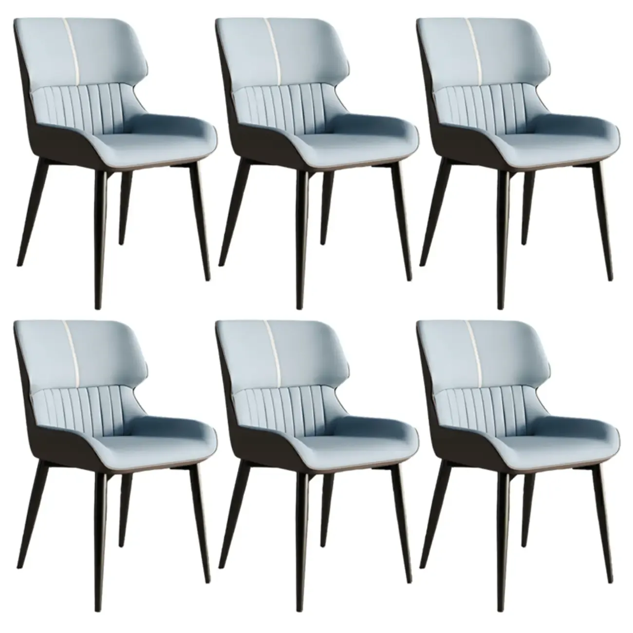 Leather Low Solid Back Armless Dining Side Chair