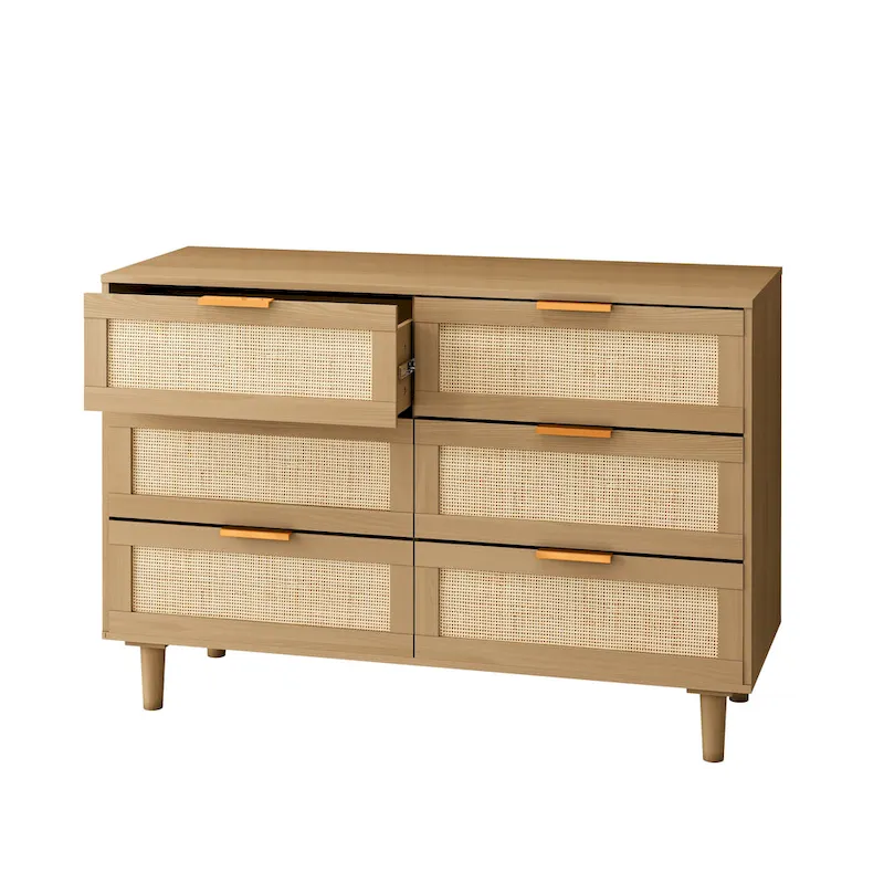 6 drawers Rattan dresser Rattan Drawer, Bedroom,Living Room