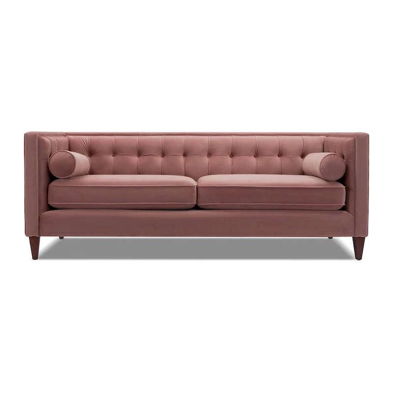 Modern Upholstered Tufted Swallowtail Sofa