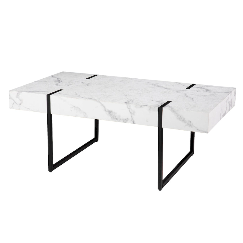 SEI Furniture Kiernan Modern Faux Marble Coffee Table