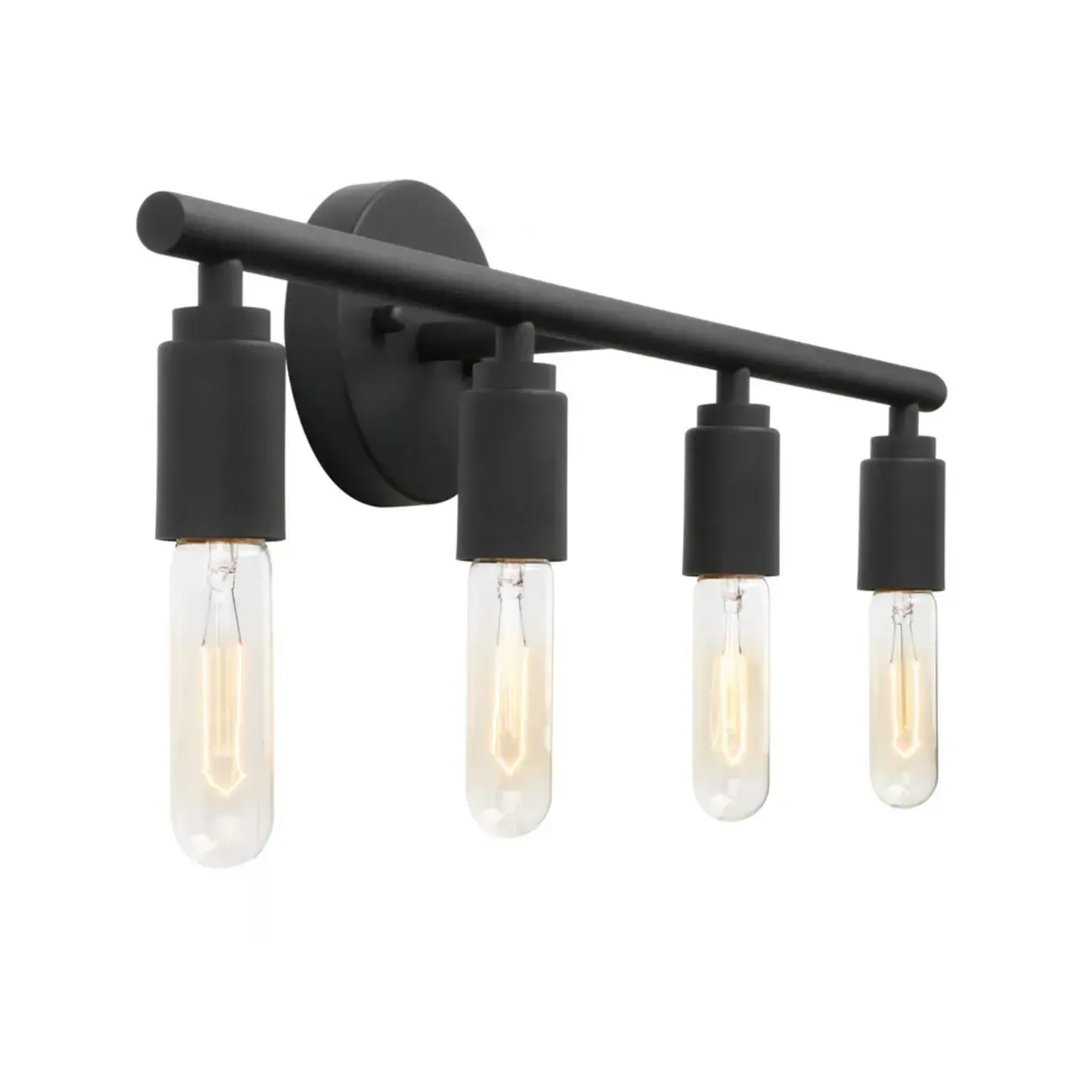 Industrial Black Metal 4-Light Cylinder Vanity Lights