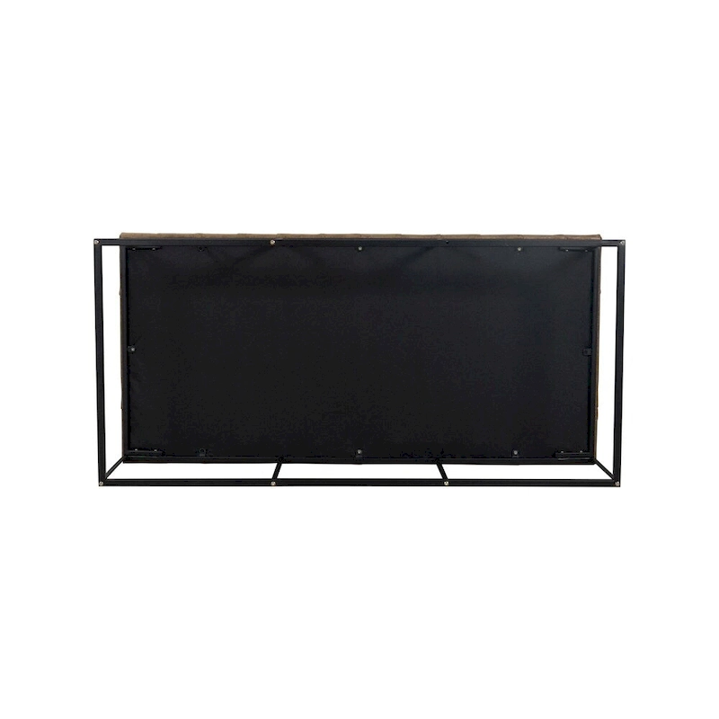 HomePop Draper Light Brown Button-tufted Ottoman