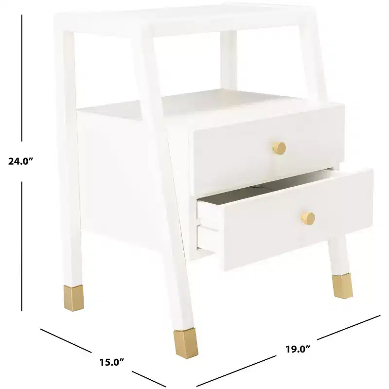 Cove 2 Drawer 1 Shelf Accent Table - ACC6602 - Safavieh