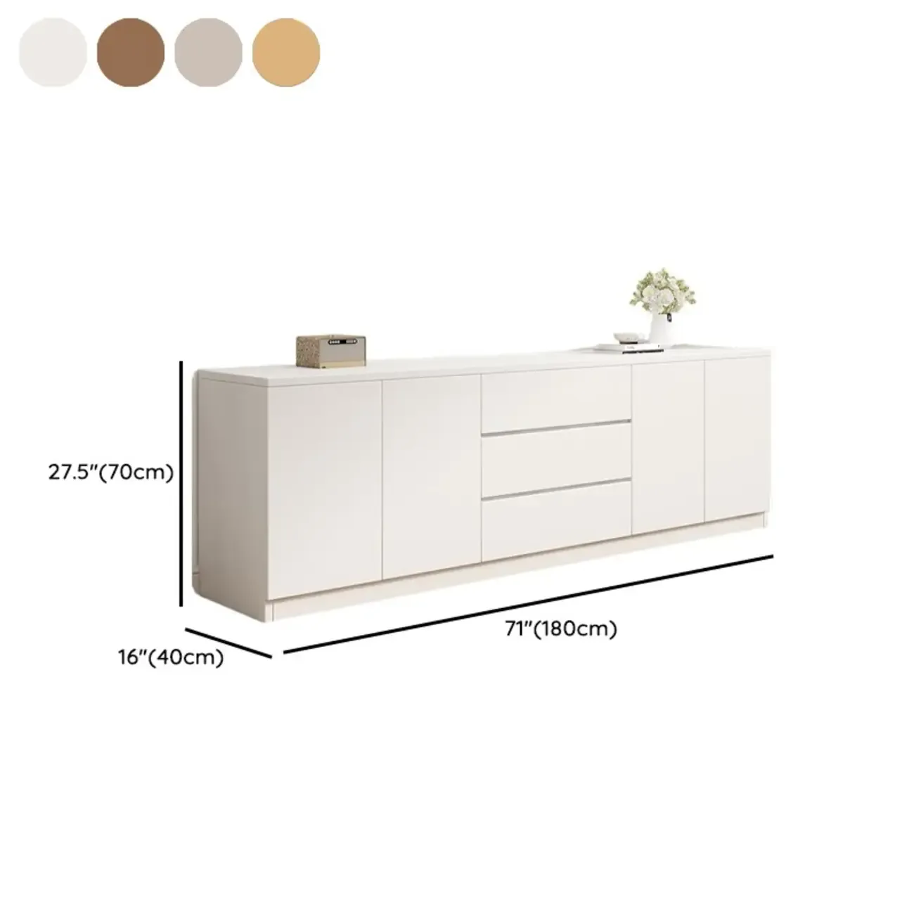 Modern Wooden TV Stand with Shelves and Cabinets