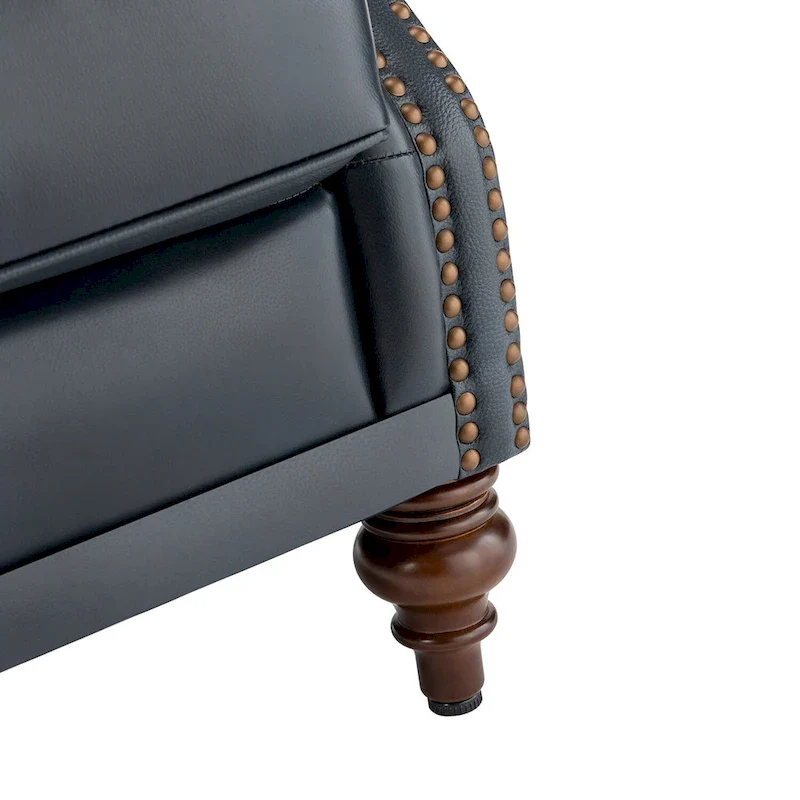 Alex Classic Leather Armchair with Nailhead Trim by HULALA HOME