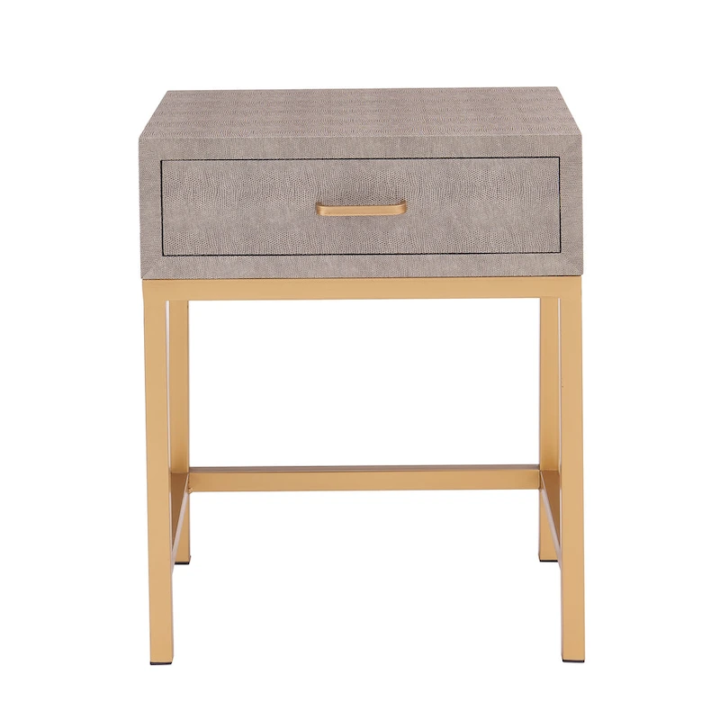 Durham Faux Shagreen 1-Drawer End Table