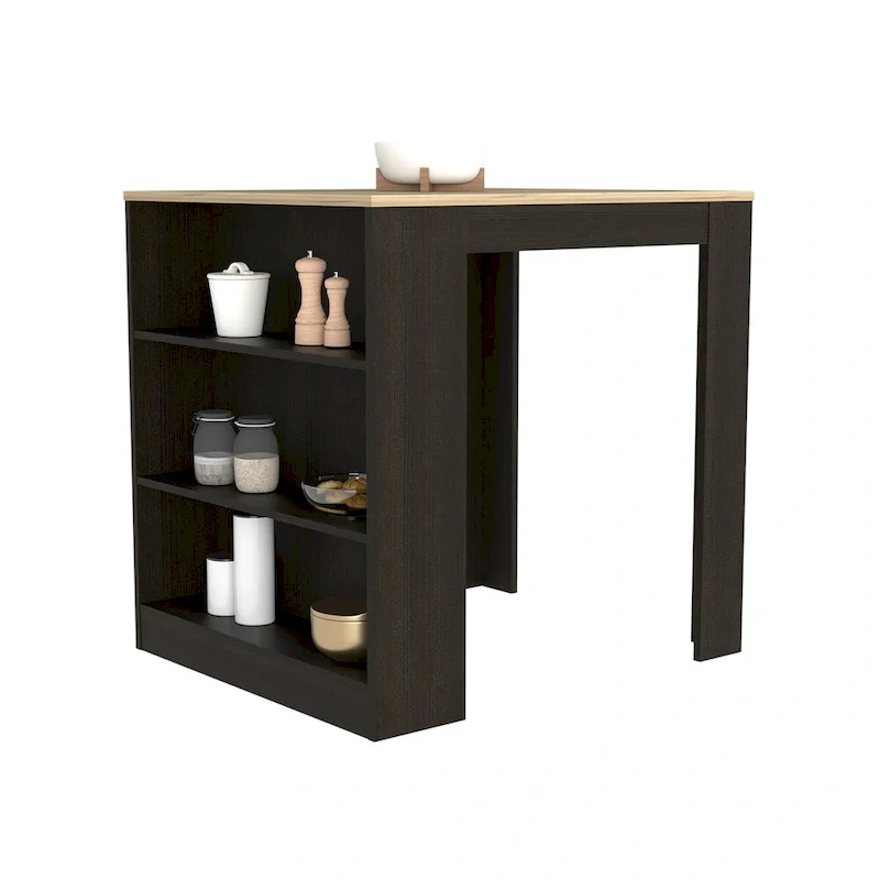 Kitchen Counter Dining Table, Kitchen, Black / Pine