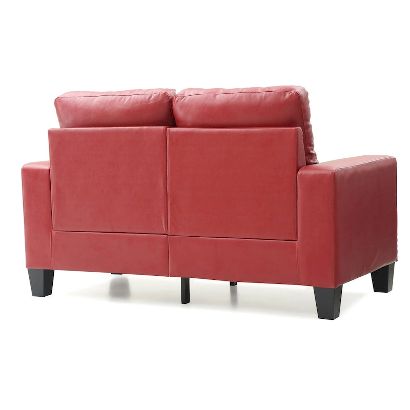Newbury 58 in. W Flared Arm Faux Leather Straight Sofa - 32 L x 58 W x 36 H
