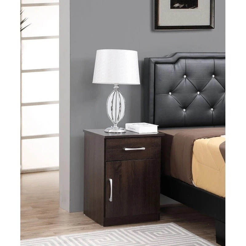 Alston 1-drawer and Cabinet Wood Nightstand