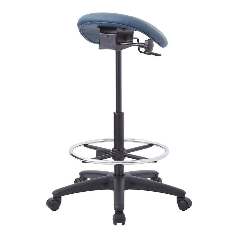 Backless Stool with Height-adjustable Saddle Seat