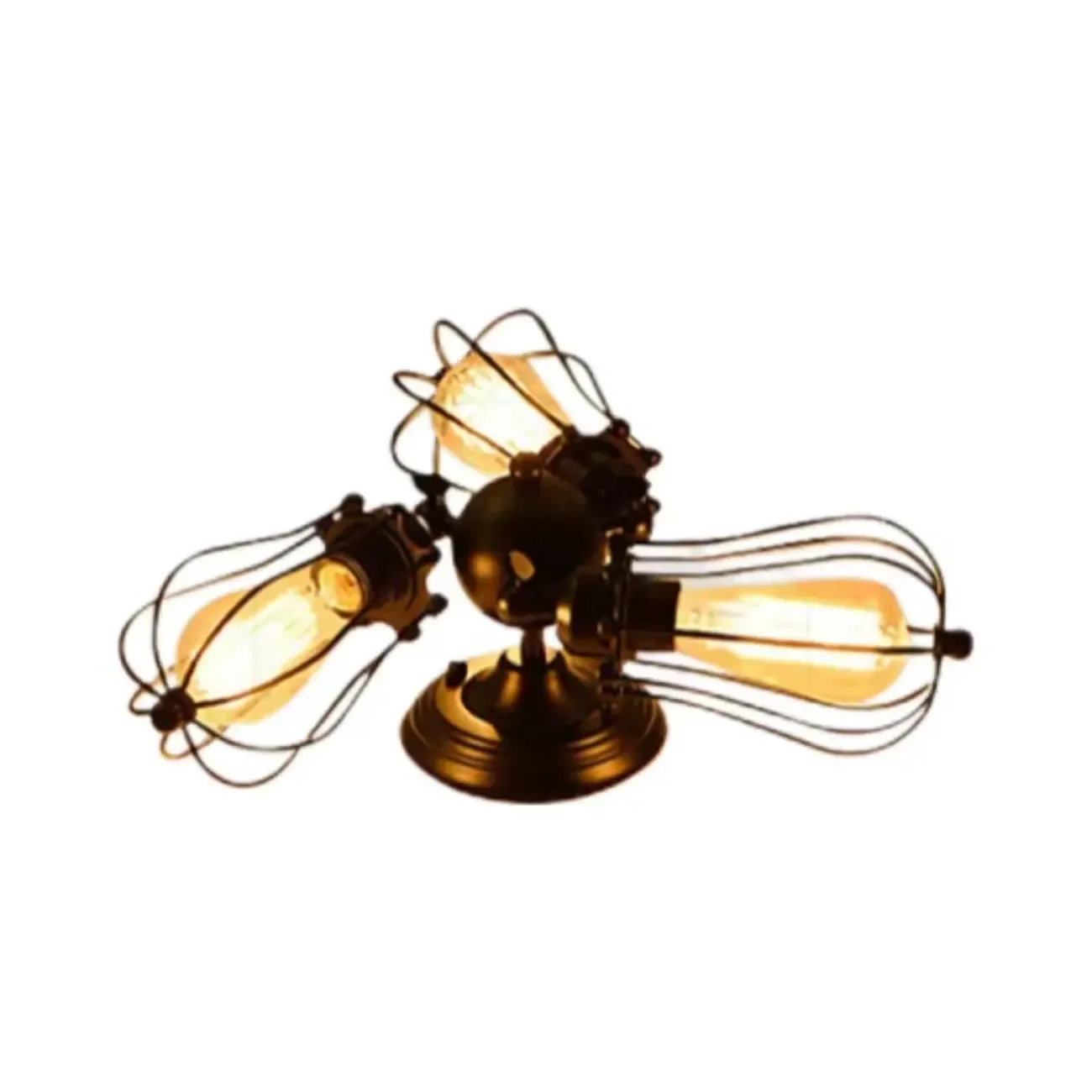 Industrial Black Metal Star Shape Semi Flush Ceiling Light
