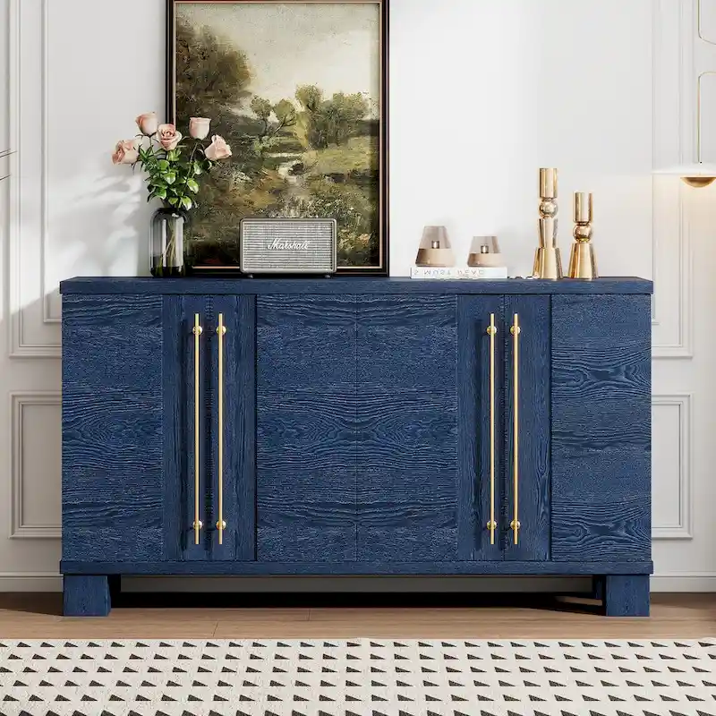 Wood Traditional Style Sideboard with Adjustable Shelves