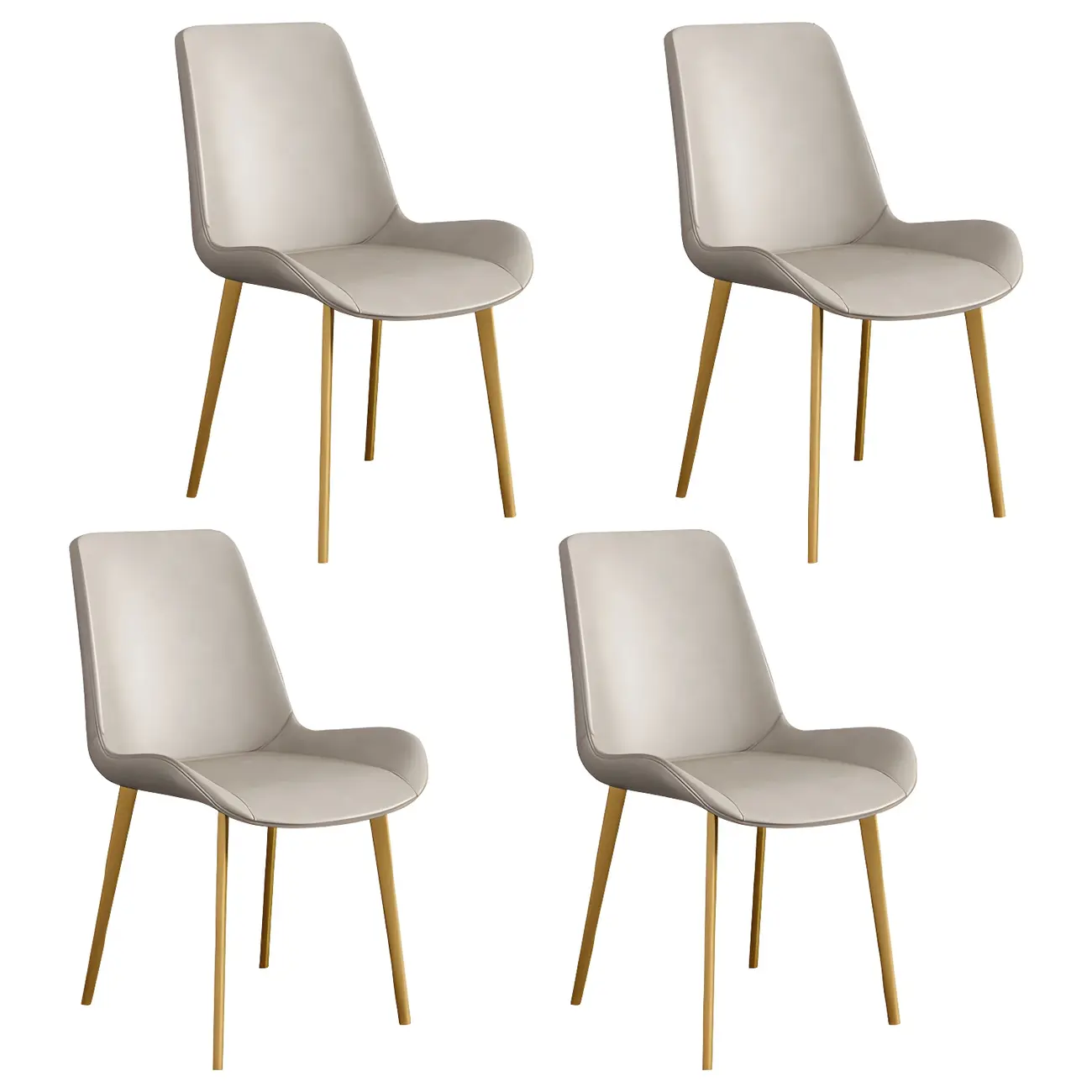 Sloped Armless Leather Upholstered Parsons Dining Chair
