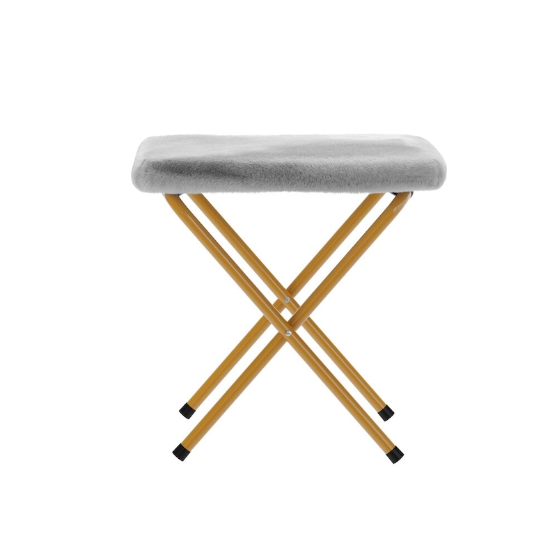 Double Folding Synthetic Fur Saucer Chair with 2 Ottomans