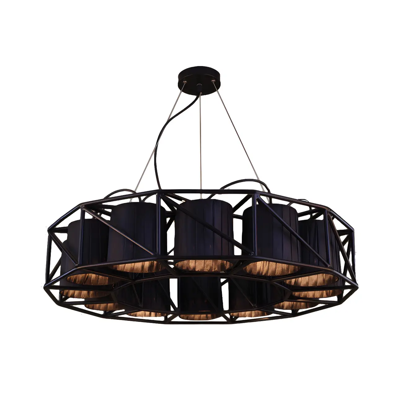 Black Metal Geometric Modern Chandelier Light
