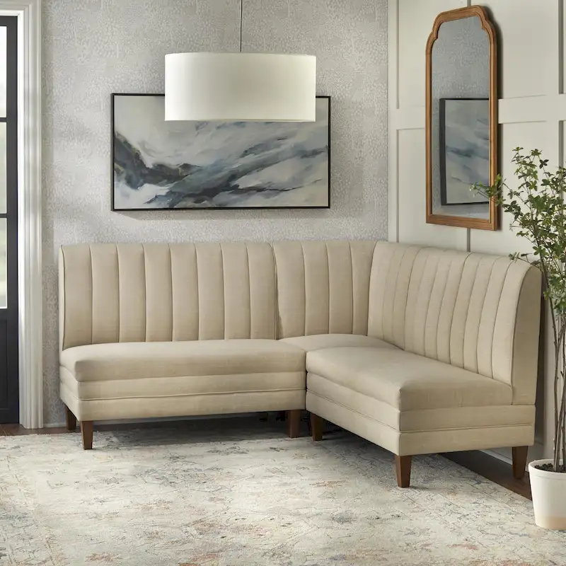 Lifestorey Kerrington 3-Piece Channel Back Upholstered Banquette Set