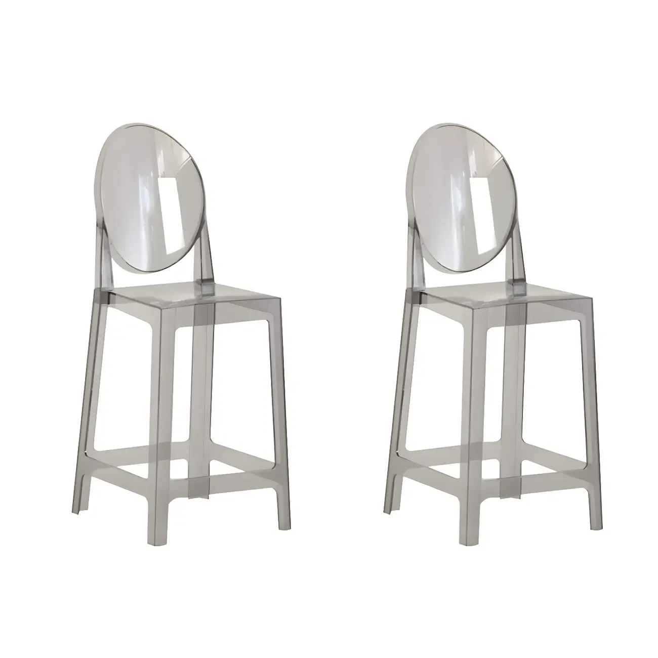 Modern Acrylic Smooth Elegant Circular Backrest Bar Stool