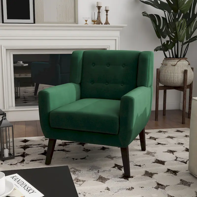 Velvet Accent Chair Living Room Upholstered Armchair