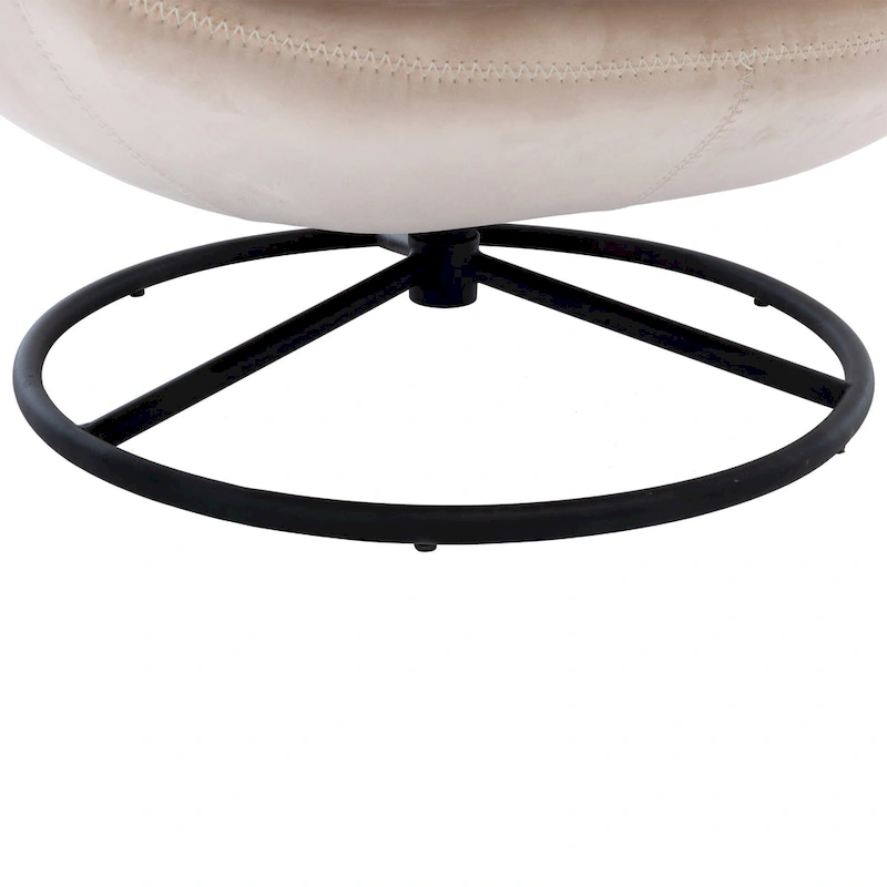 Beige Modern 31.7 Swivel Accent Chair with Ottoman