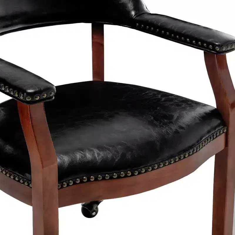 Breighton Home Take a Seat Dillon Armchair with Wheels in Black Vegan Leather