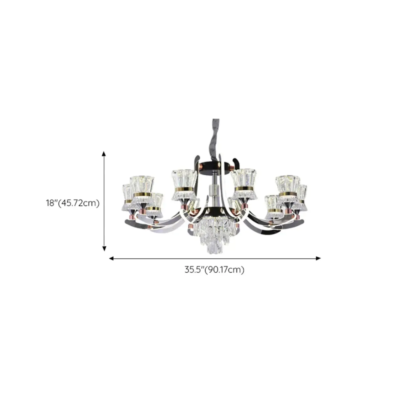Luxury Chrome Tier Crystal Chandelier Modern Dimmable LED