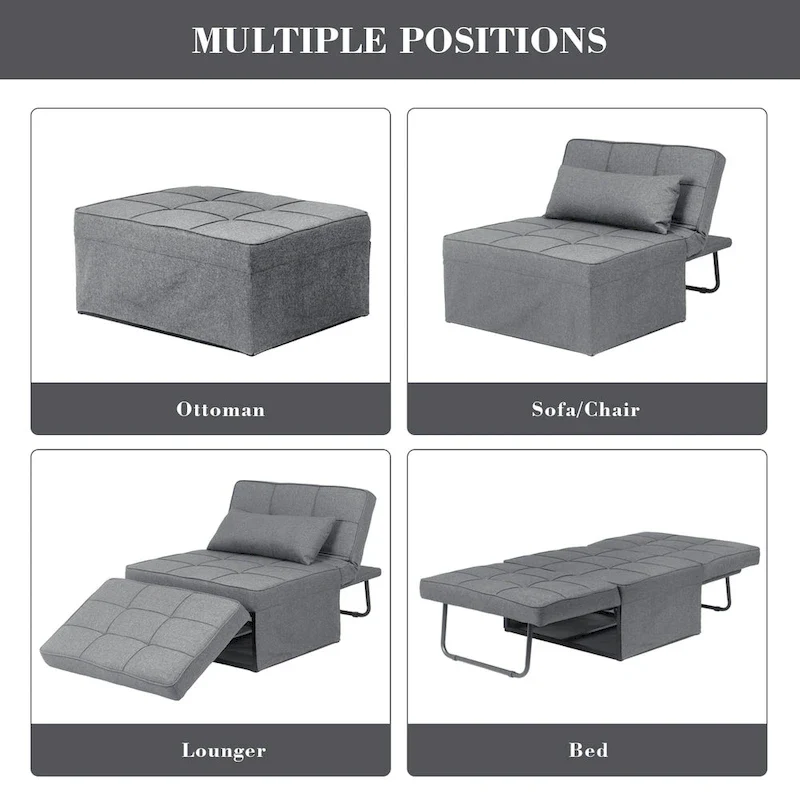 4-1 Adjustable Sleeper Sofa Chair with Ottoman, Sofa Bed ,Couch Bed