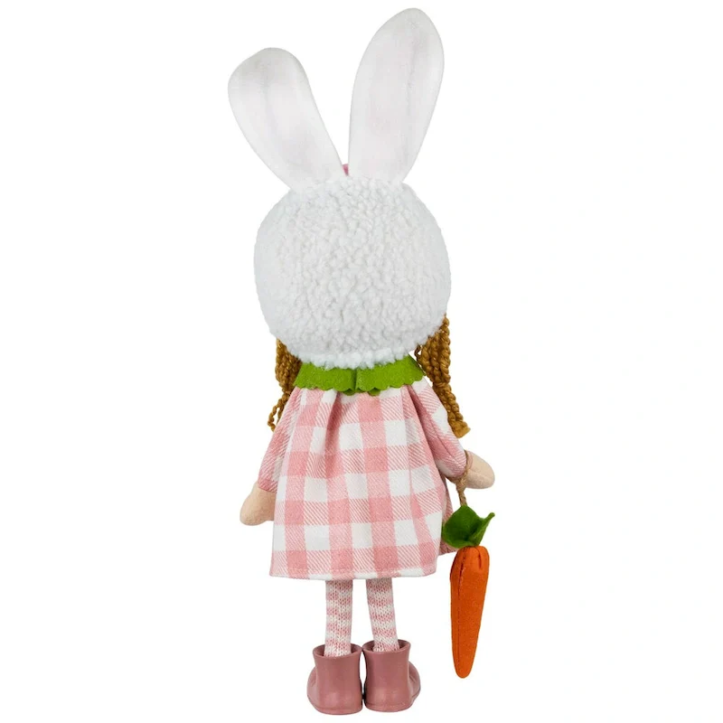 Girl in Bunny Hat Standing Easter Figurine - 13  - Pink and White