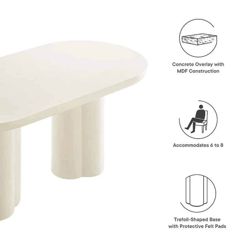 Caspian 72 Oval Concrete Dining Table