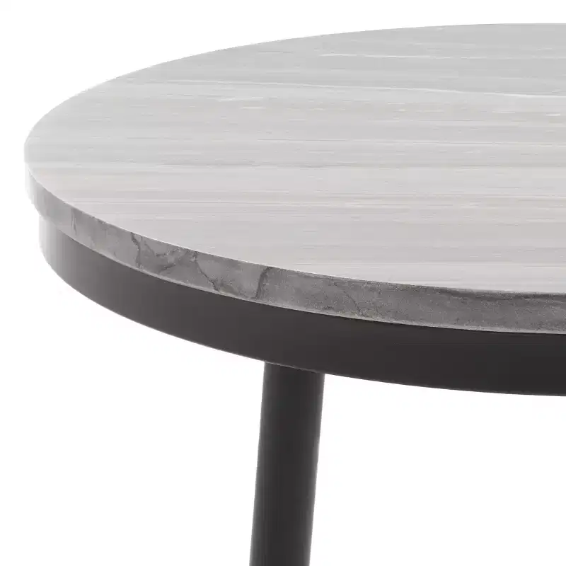 Nylah Marble Side Table - ACC3716 - Grey Marble/Black - Safavieh
