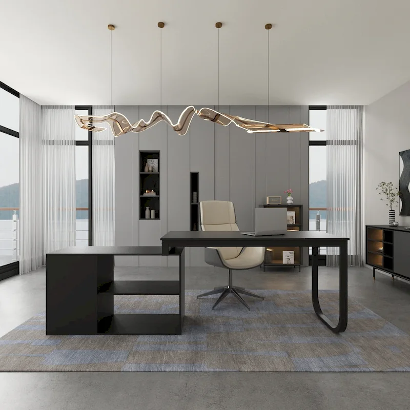 Timechee 55-inch L Shaped Office Computer Desk w/ Drawers