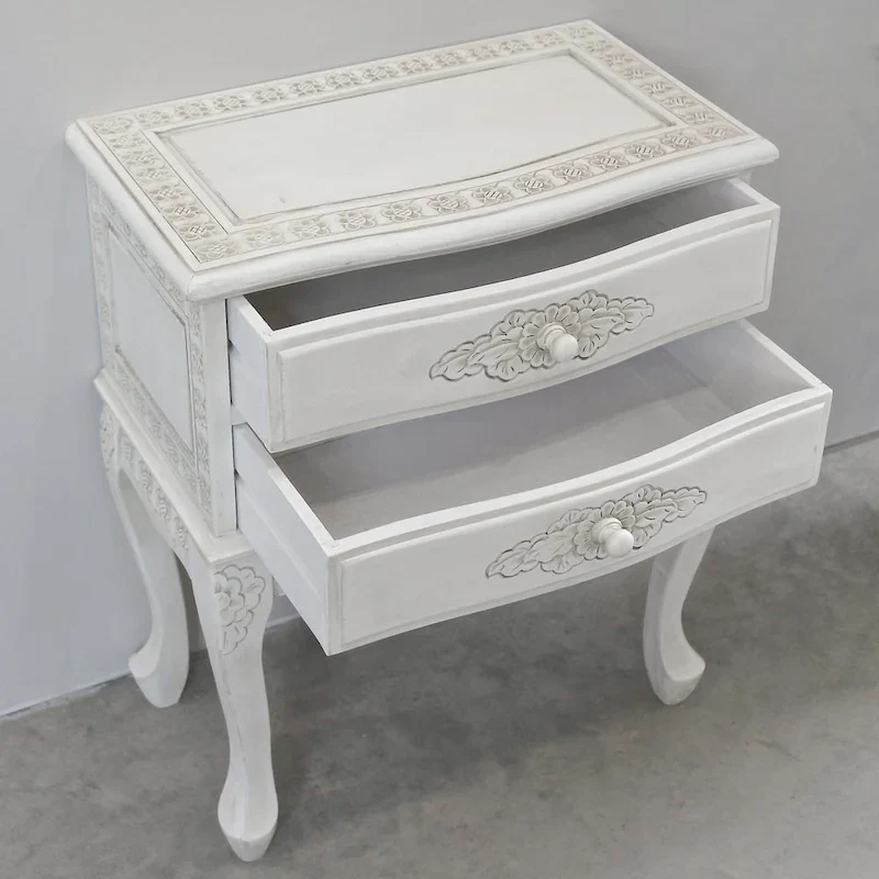 Antique White 2-Drawer End Table