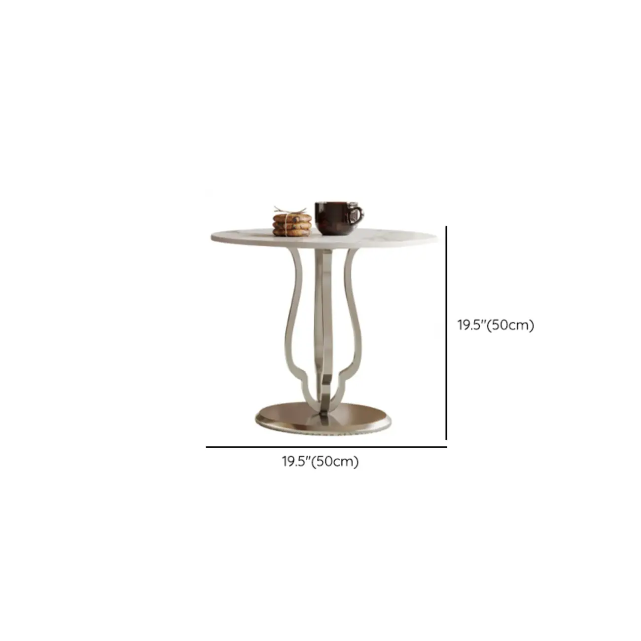 Metal Base Nesting Brown Wood Round Drawer Coffee Table