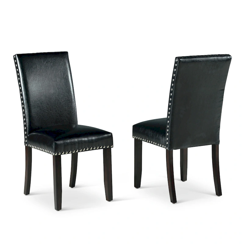 Steve Silver Winlock Faux Leather Dining Chair with Nailheads, Set of 2