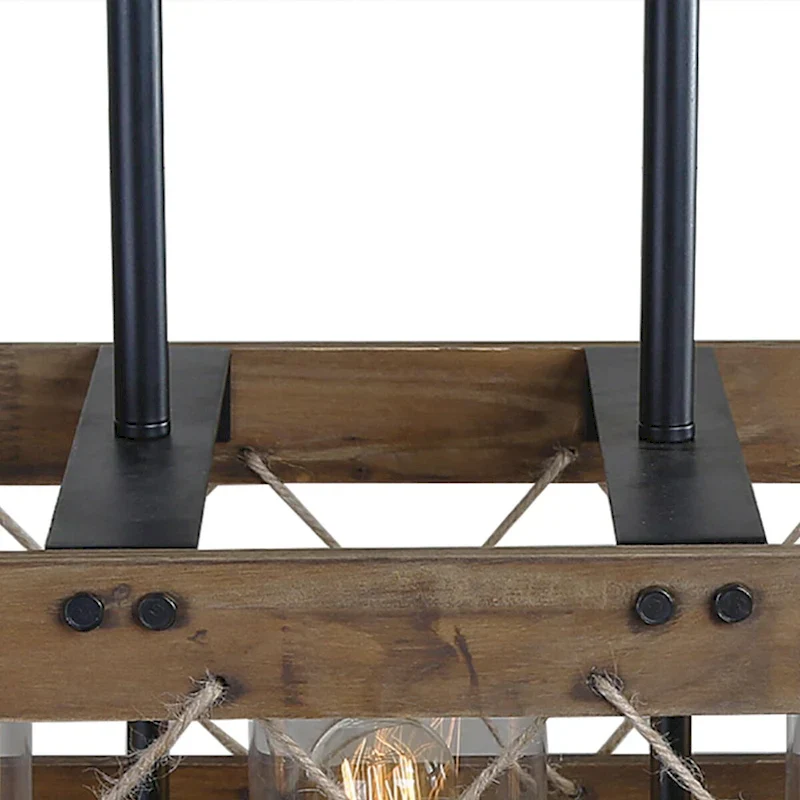 The Gray Barn 5-Light Farmhouse Rectangle Chandelier Rustic Island Lights - W31.9  * E10.6  * H10.2