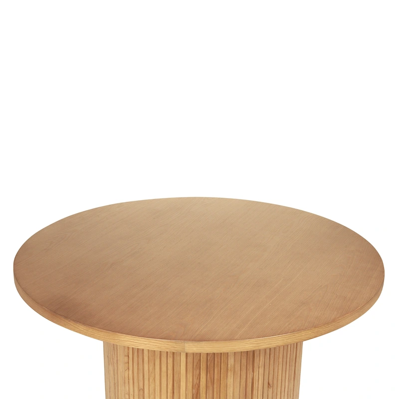 Pedestal Wood Round Coffee Table