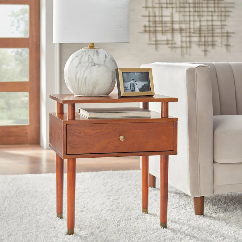 Simple Living Margo Mid-Century One Drawer Side Table