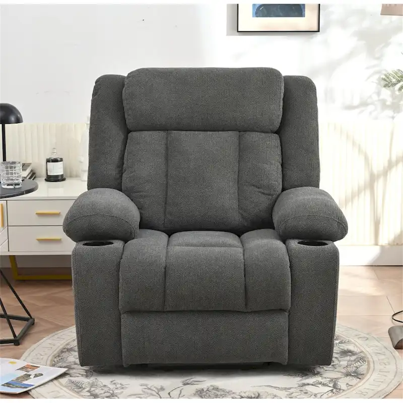 Snowflake Velvet Fabric Power Lift Recliner w/Extended Footrest
