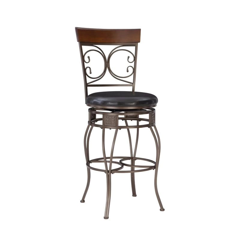 Onyx Big & Tall Metal Scroll Swivel Barstool
