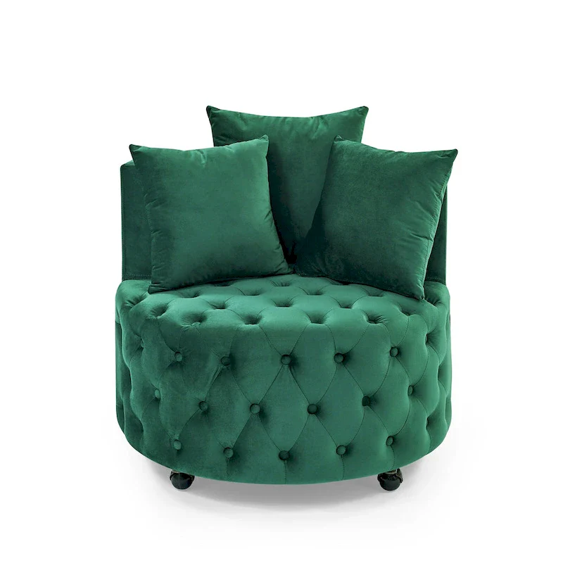 Green Modern 30 Swivel Tufted Accent Chair