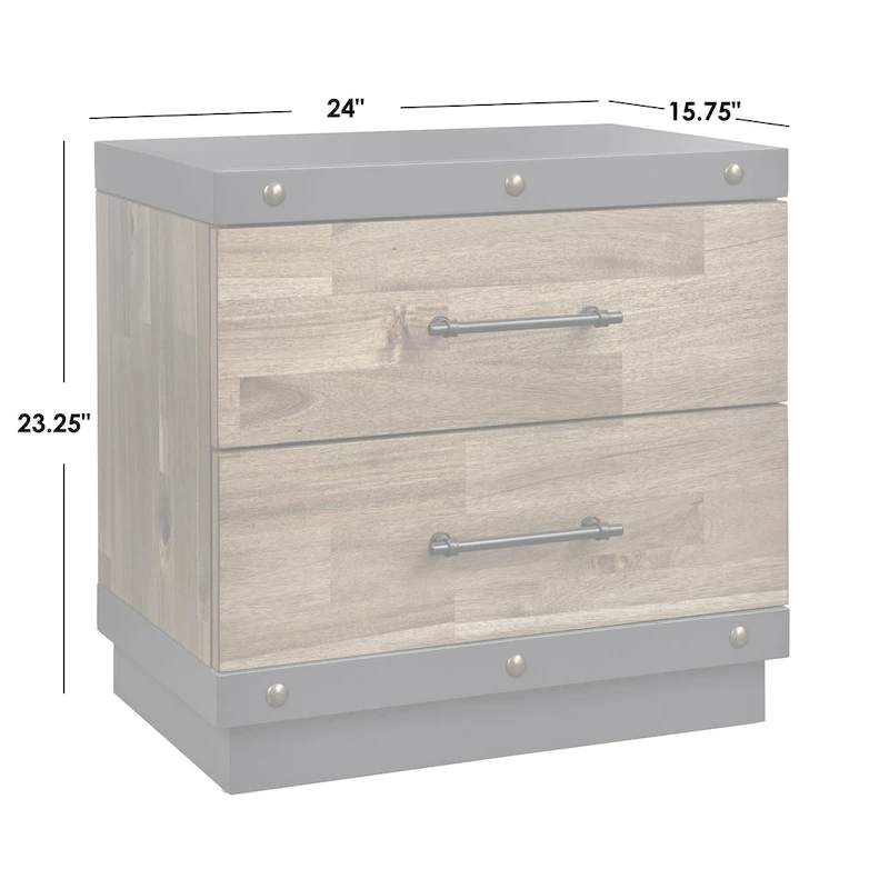 Lifestorey Drake 2-Drawer Nightstand